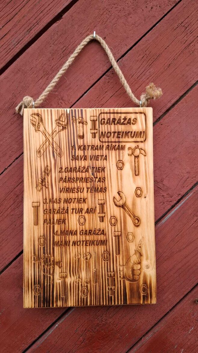 Plāksne "Garāžas noteikumi"