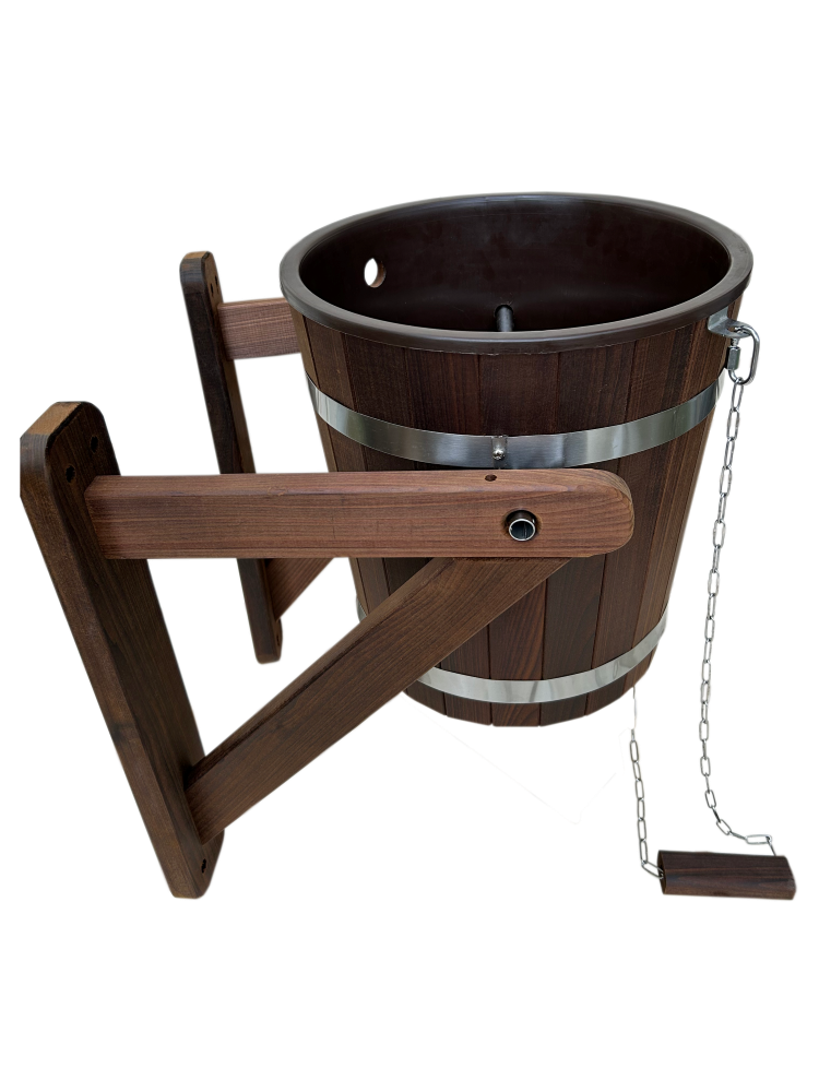 Sauna shower bucket "waterfall" with plastic insert (20 l; black linden)