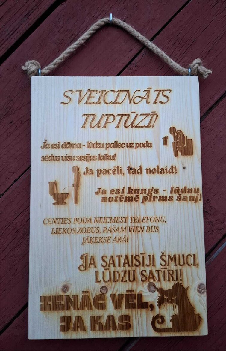 Plāksne "Tuptūža noteikumi"