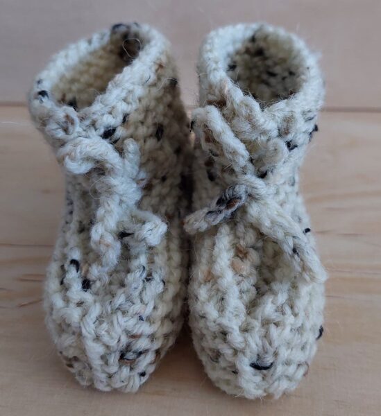 Knitted baby booties (handmade)
