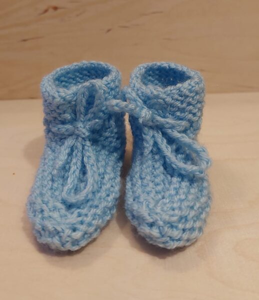 Knitted baby booties (acrylic; handmade)