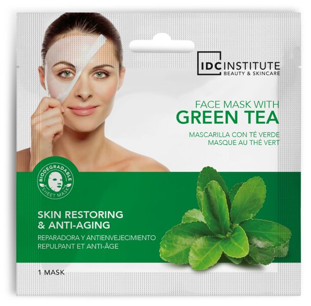 Auduma sejas maska ar zaļo tēju (atjaunojoša un ar pretnovecošanās efektu; 22 g)