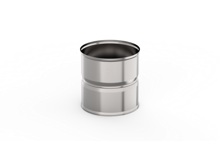 Dūmvada pāreja (adapteris) (130 mm/130 mm; nerūsējošais tērauds 1mm)