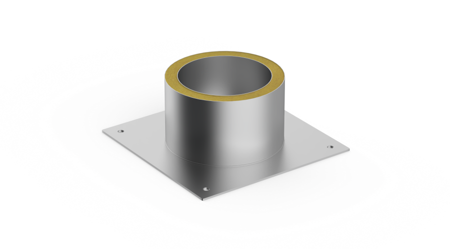 Griestu/sienas dūmvada kārba uguns aizsardzībai (izolēta, D = 150 mm)