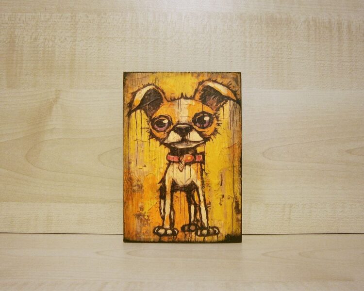 Wooden panel "Dog" (handmade)