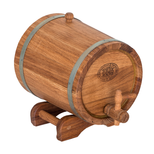 Cone-shaped oak barrel on stand (3 l)
