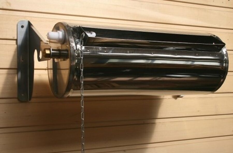 Sauna shower bucket for sauna with low ceilings (15 l; stainless steel)