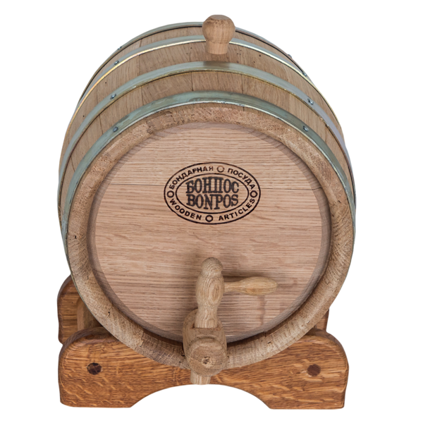 Curved oak barrel on stand (3 l )