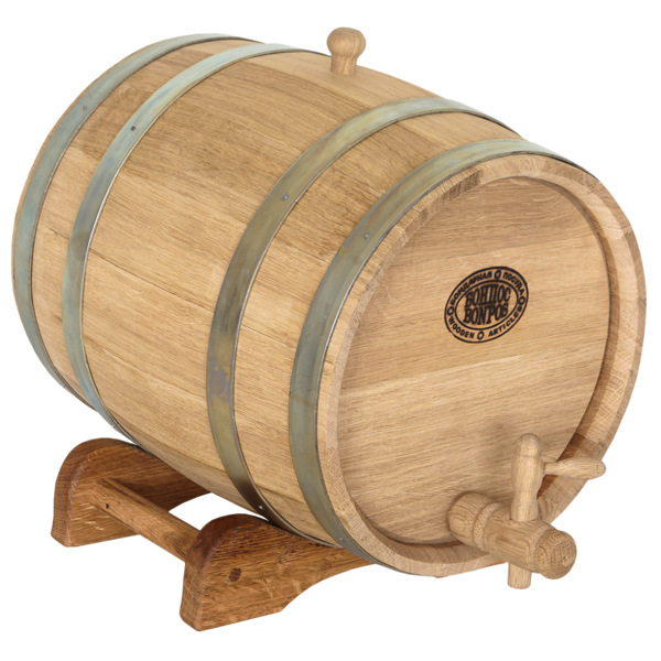 Curved oak barrel on stand (15 l)