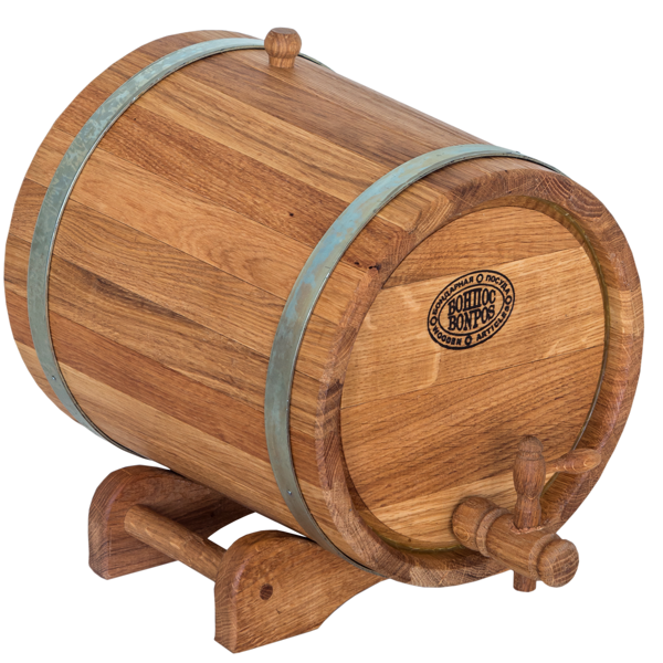 Cone-shaped oak barrel on stand (15 l)