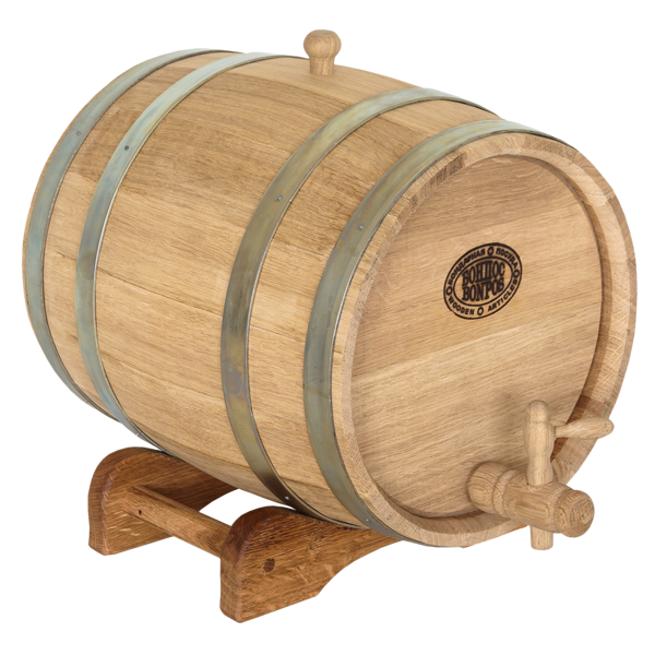 Curved oak barrel on stand (10 l)