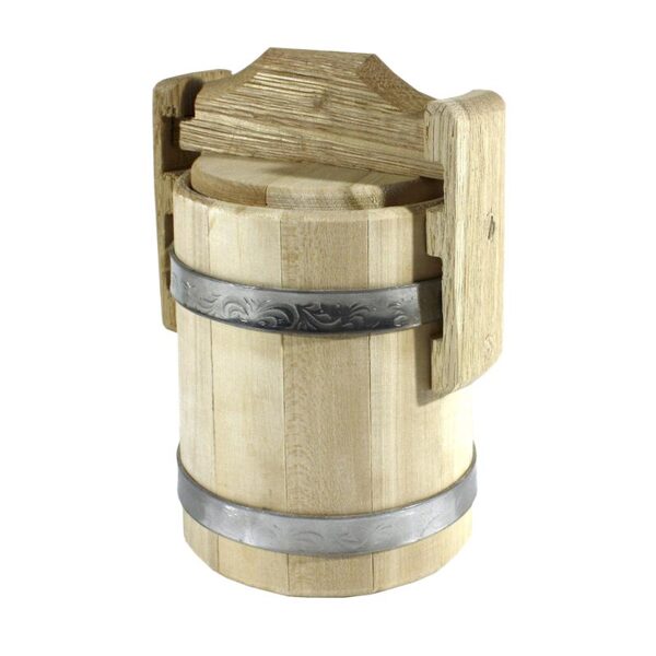 Wooden barrel with a lid for honey (0.5 l; linden)