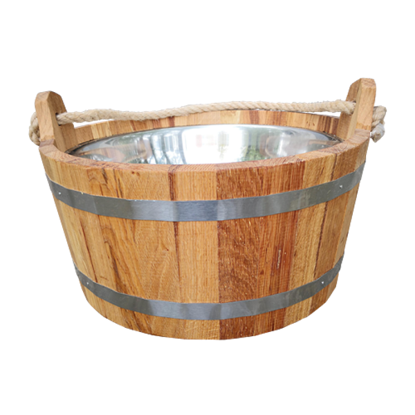 Oak sauna pail with stainless steel insert (7,5 l)