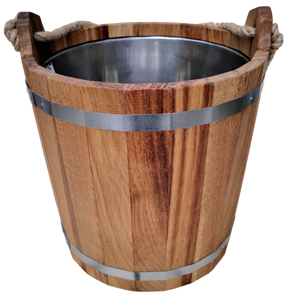 Oak sauna bucket with stainless steel insert (12 l)