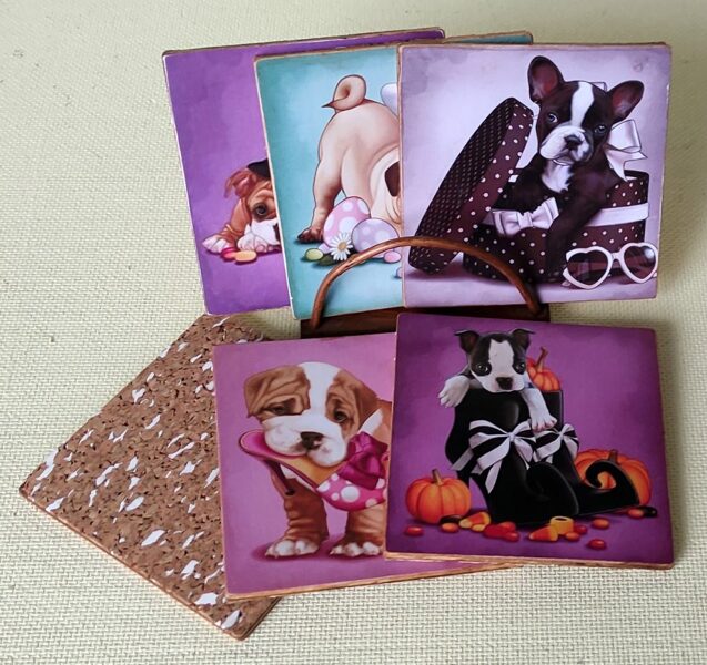 Set of coasters for mugs and glasses "Dogs" (handmade)