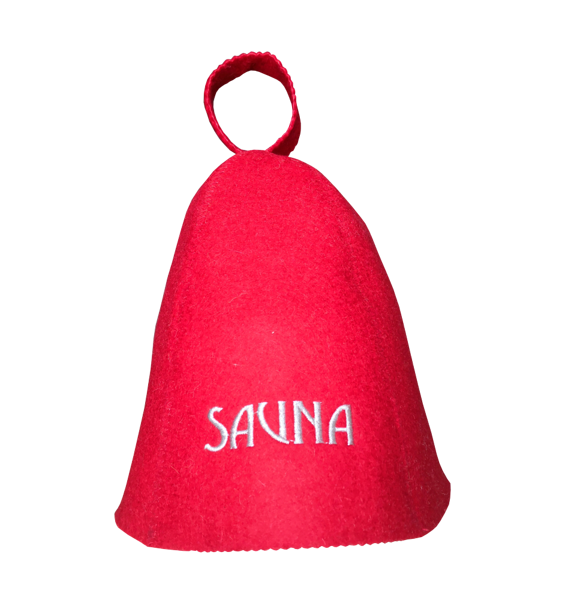 Шапка для бани "Sauna" (красная)
