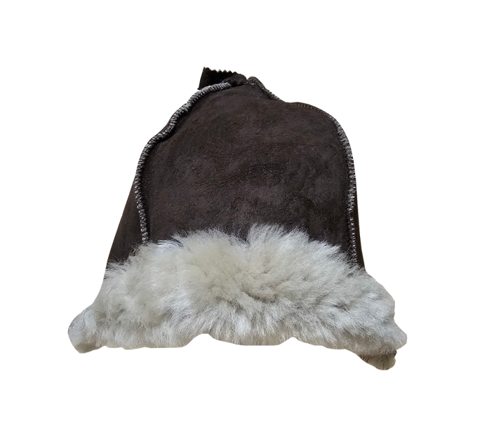 Pirts cepure (lux; dabīga aitas vilna; brūna)