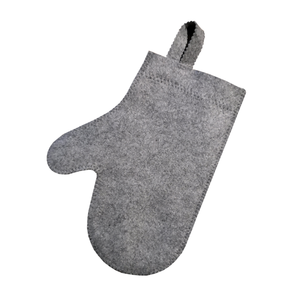 Sauna mitten (gray, synthetic)