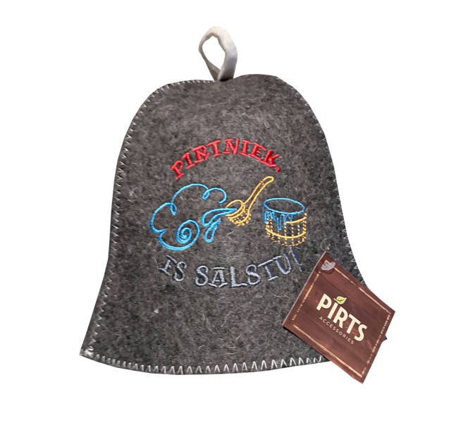 Pirts cepure ar izšuvumu "Pirtniek, es salstu"
