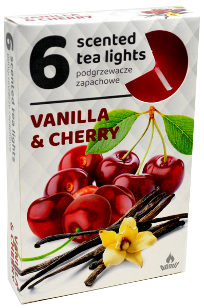 Tējas sveces "Ķirši & vaniļa" (6 gab.)