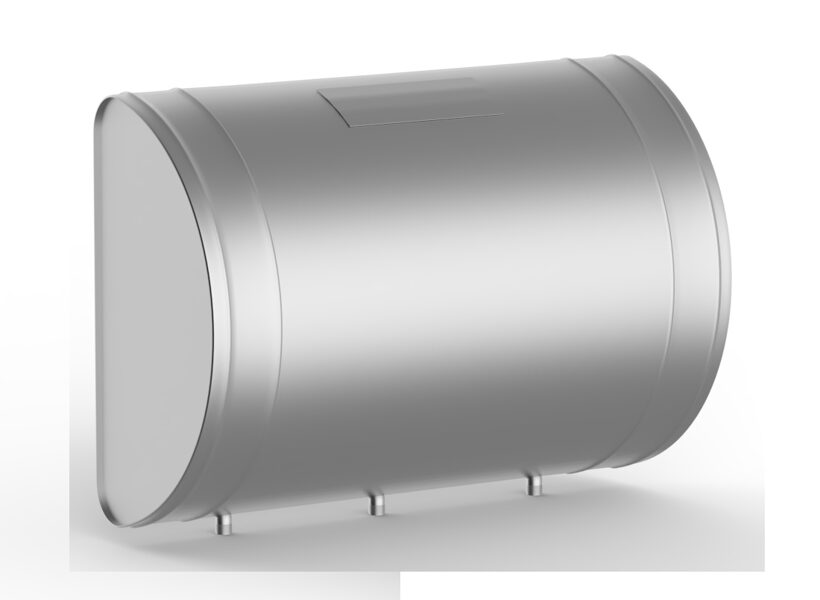 Бак для теплообменика банной печи (50 л; горизонтальный; нержавеющая сталь 0,8 мм)
