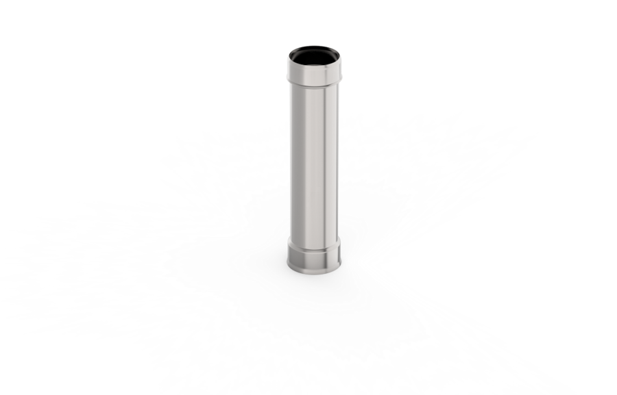Viensienu dūmvada caurule (D=115 mm; L=0,5 m; nerūsējošais tērauds 1mm)