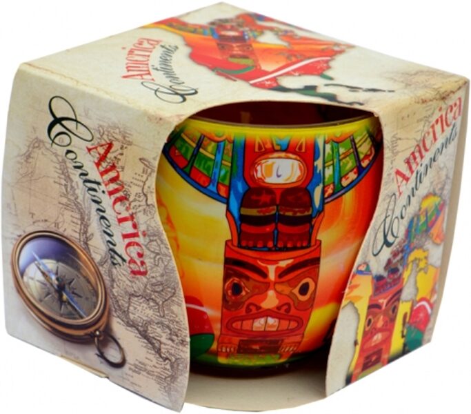 Aromātiskā svece "Amerika" stikla traukā 