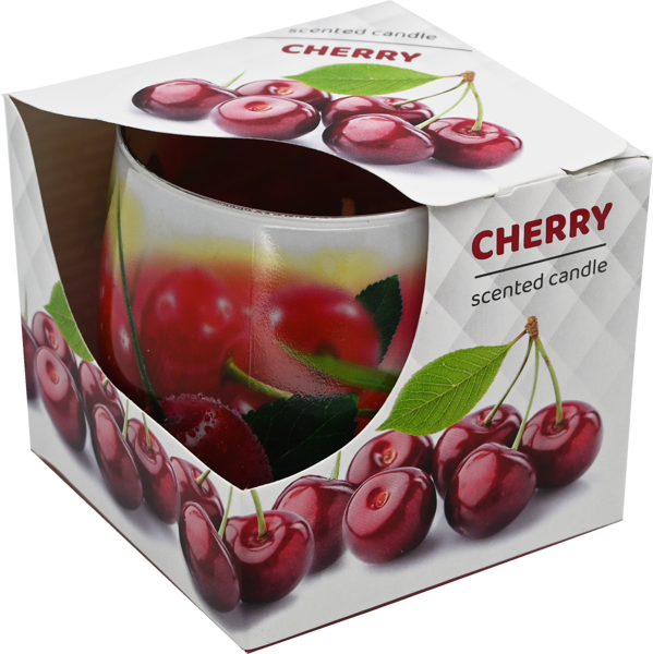 Aromātiskā svece "Ķirši" stikla traukā