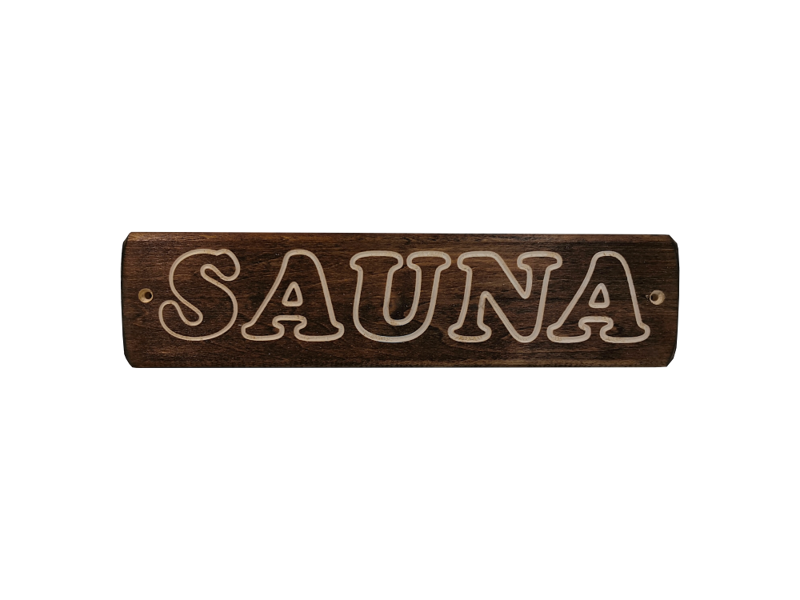 Деревянная табличка для бани "Sauna"