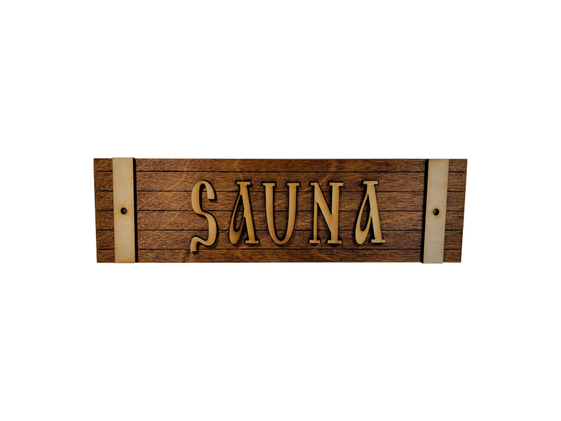 Деревянная табличка для бани "Sauna"