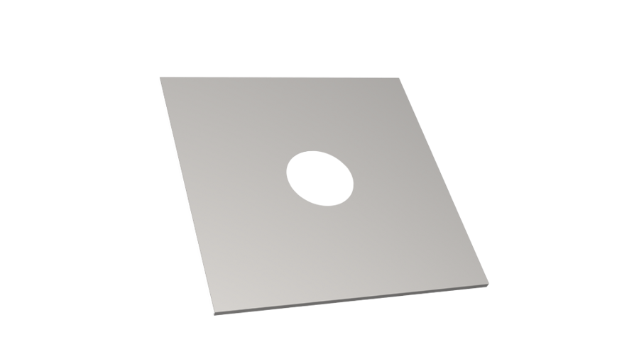 Ugunsdrošības plāksne (D=115 mm, nerūsējošais tērauds, 0,5 mm)